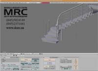 3D модель лестницы с кованым ограждением в Blender