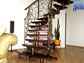 One stringers metal staircase with forged baluster