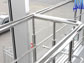 Balusters, railings, handrail. Polished stainless steel