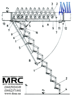 A garret Sair is a Stair accordion. Draft of steel constructions