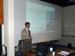           . , , 2009 (Appearance of professor Yury Gogotsi is in the First International Symposium on Enhanced Electrochemical Capasitors).